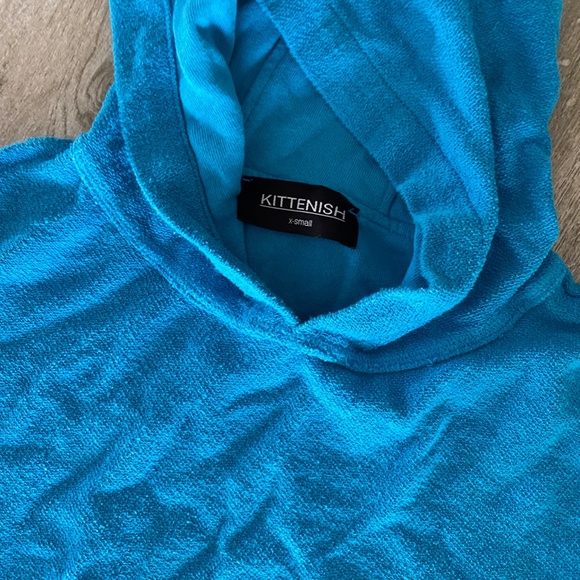 Kittenish Dallas Cropped Hoodie Sweatsuit Blue Women’s XSmall - Picture 3 of 3